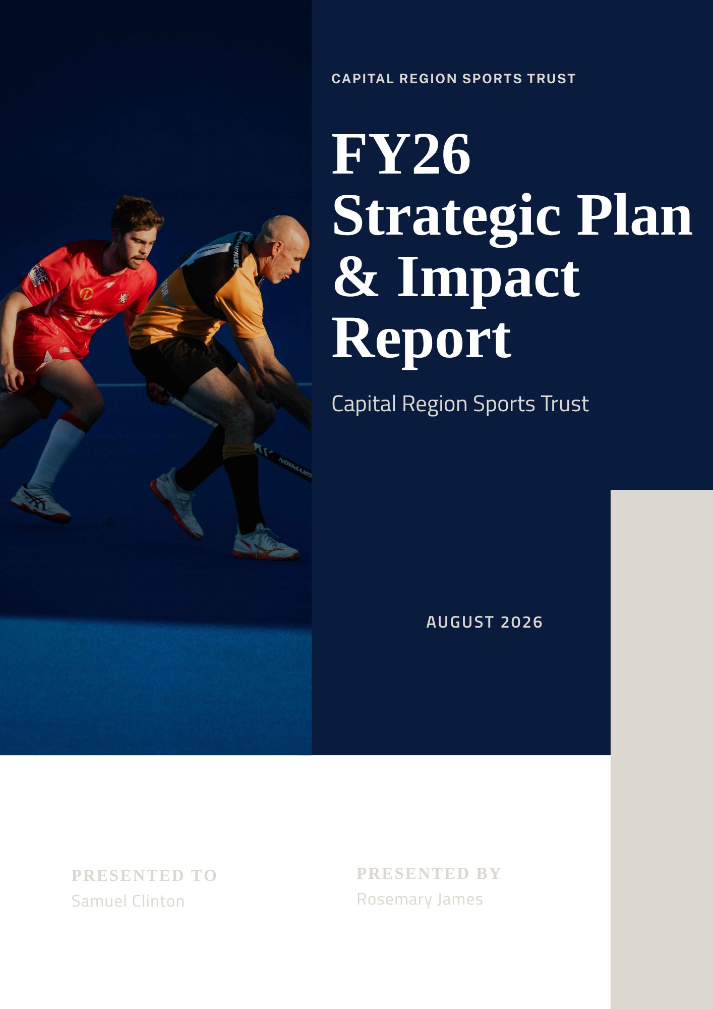 The photograph applied to a strategic plan report cover